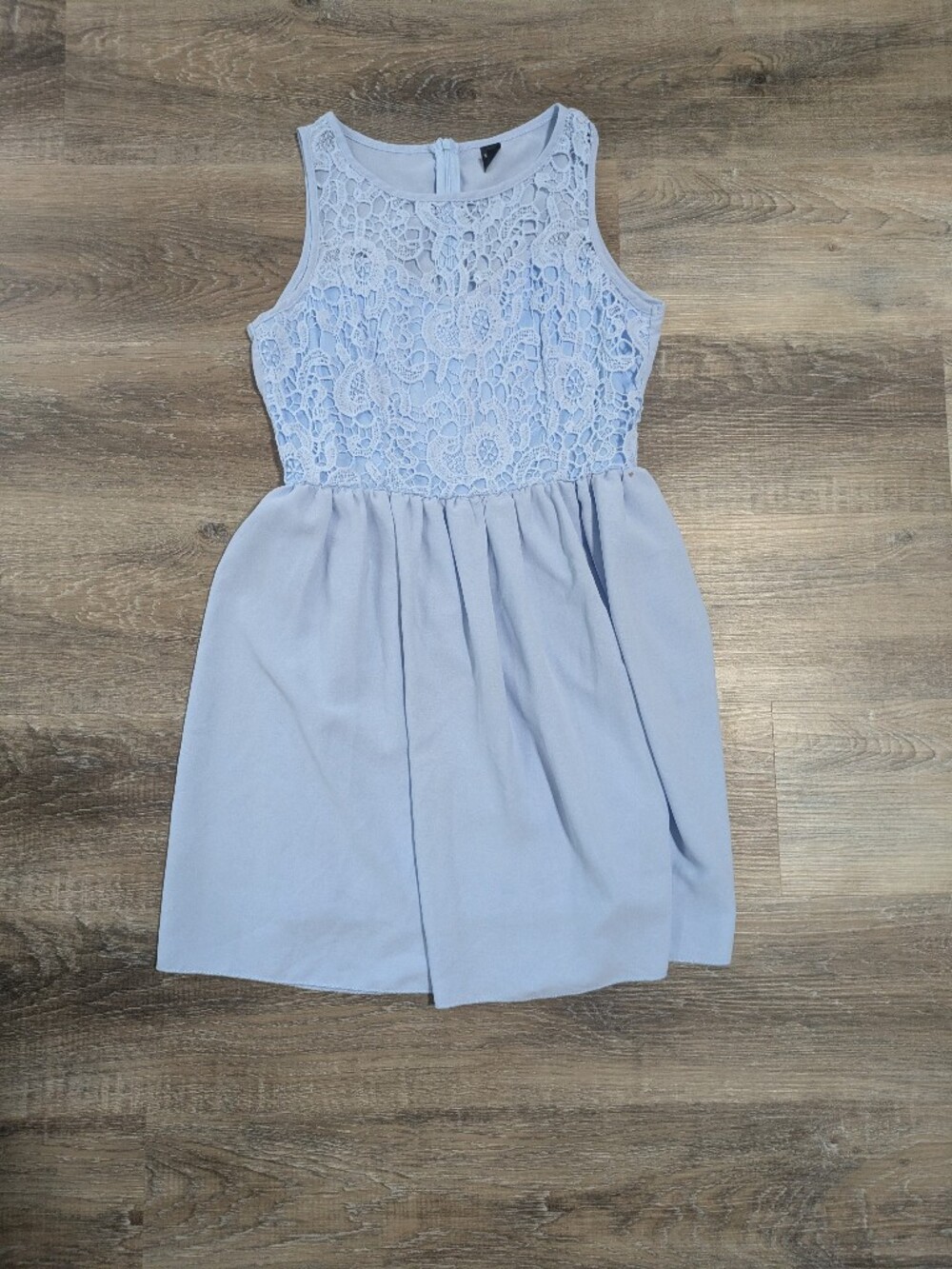 SHEIN Light Blue Lace Bodice Dress